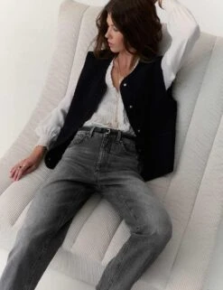 Girlfriend Mid Rise Turn Up Jeans With Lyocell -Marksandspencer Sale Store girlfriend mid rise turn up jeans with lyocell 11