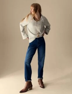 Girlfriend Mid Rise Turn Up Jeans With Lyocell -Marksandspencer Sale Store girlfriend mid rise turn up jeans with lyocell 7