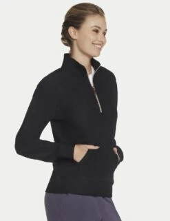 Skechers Go Luxe Ribbed Half Zip Sweatshirt -Marksandspencer Sale Store go luxe ribbed half zip sweatshirt 5