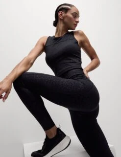 Go Move Embossed High Waisted Gym Leggings -Marksandspencer Sale Store go move printed high waisted gym leggings 7