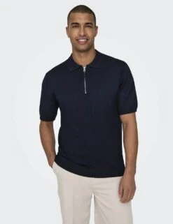 Only & Sons Half Zip Polo Shirt -Marksandspencer Sale Store half zip polo shirt 16