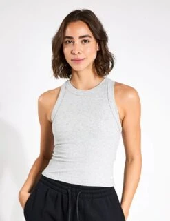 Harmony Cotton Rich Rib Crop Vest Top -Marksandspencer Sale Store harmony cotton rich rib crop vest top 12