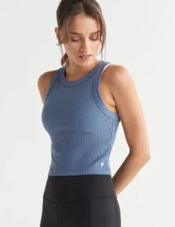 Harmony Cotton Rich Rib Crop Vest Top -Marksandspencer Sale Store harmony cotton rich rib crop vest top 17