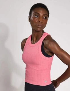 Harmony Cotton Rich Rib Crop Vest Top -Marksandspencer Sale Store harmony cotton rich rib crop vest top 7