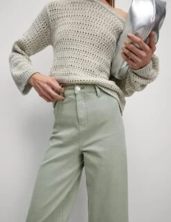 High Waisted Wide Leg Ankle Grazer Jeans -Marksandspencer Sale Store high waist wide leg jeans 5