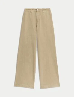 High Waisted Wide Leg Ankle Grazer Jeans -Marksandspencer Sale Store high waist wide leg jeans 6