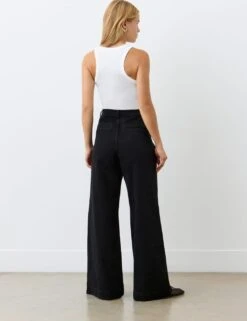 High Waisted Button Front Wide Leg Jeans -Marksandspencer Sale Store high waisted button front wide leg jeans 9