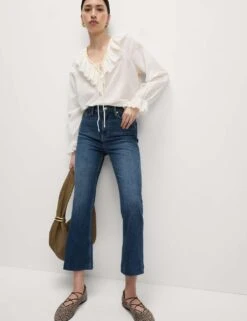 High Waisted Slim Flare Cropped Jeans -Marksandspencer Sale Store high waisted slim flare cropped jeans 11