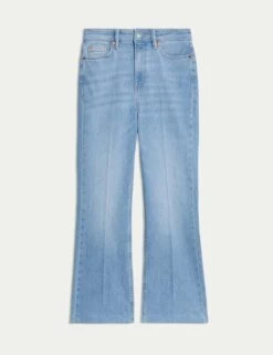 High Waisted Slim Flare Cropped Jeans -Marksandspencer Sale Store high waisted slim flare cropped jeans 14