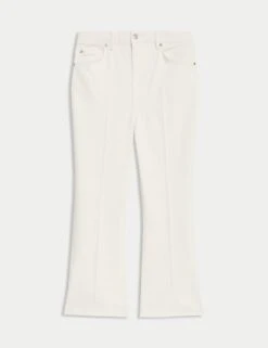 High Waisted Slim Flare Cropped Jeans -Marksandspencer Sale Store high waisted slim flare cropped jeans 5