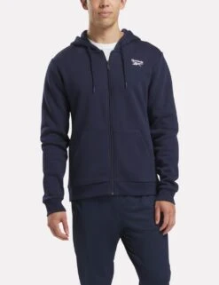 Reebok Identity Small Logo Fleece Zip Up Hoodie -Marksandspencer Sale Store identity small logo fleece zip up hoodie 4