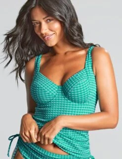 Panache Iris Gingham Wired Balcony Tankini Top D-K -Marksandspencer Sale Store iris gingham wired full cup tankini top d k 7