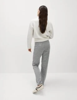 Jersey Checked Straight Leg Trousers 14 Jersey Checked Straight Leg Trousers -Marksandspencer Sale Store jersey checked straight leg trousers 4