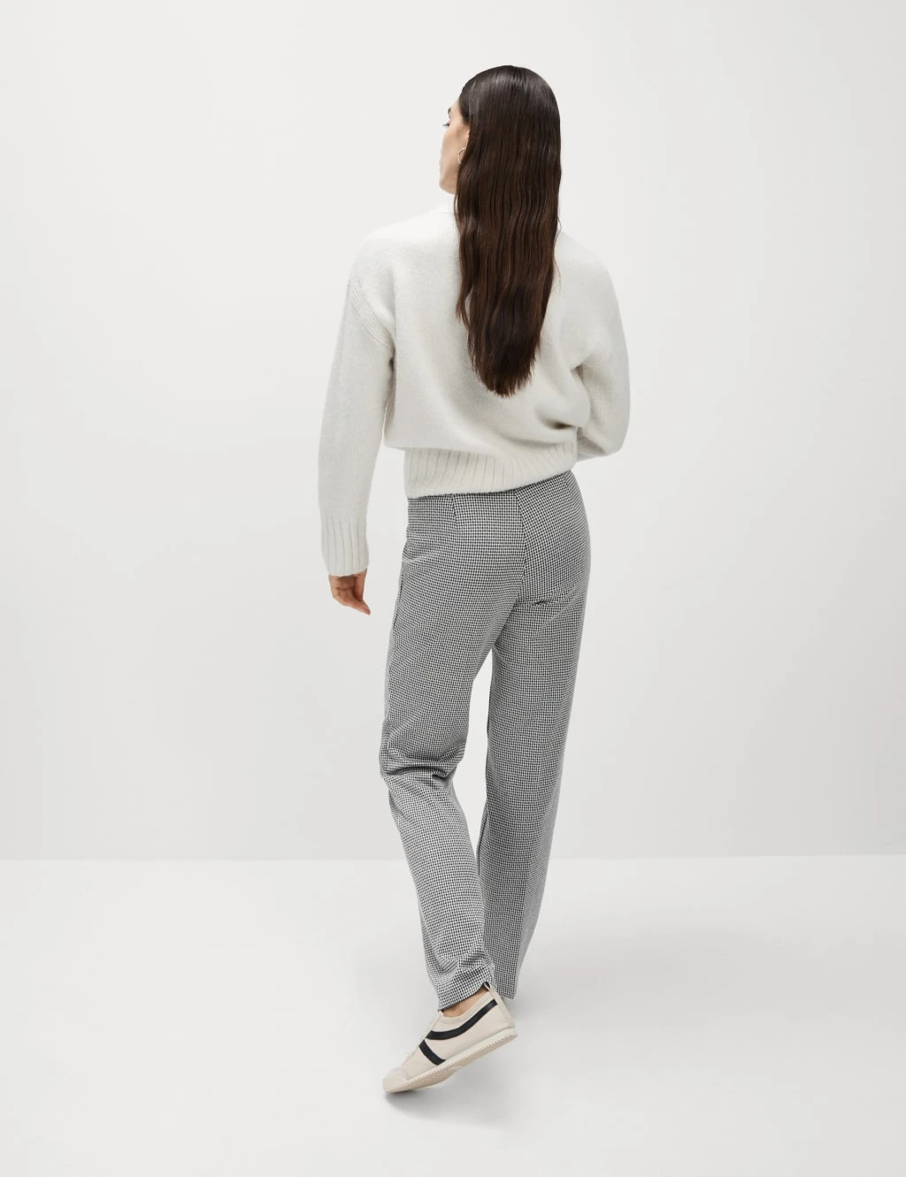 Jersey Checked Straight Leg Trousers 6 Jersey Checked Straight Leg Trousers - Image 6