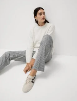 Jersey Checked Straight Leg Trousers 15 Jersey Checked Straight Leg Trousers -Marksandspencer Sale Store jersey checked straight leg trousers 5