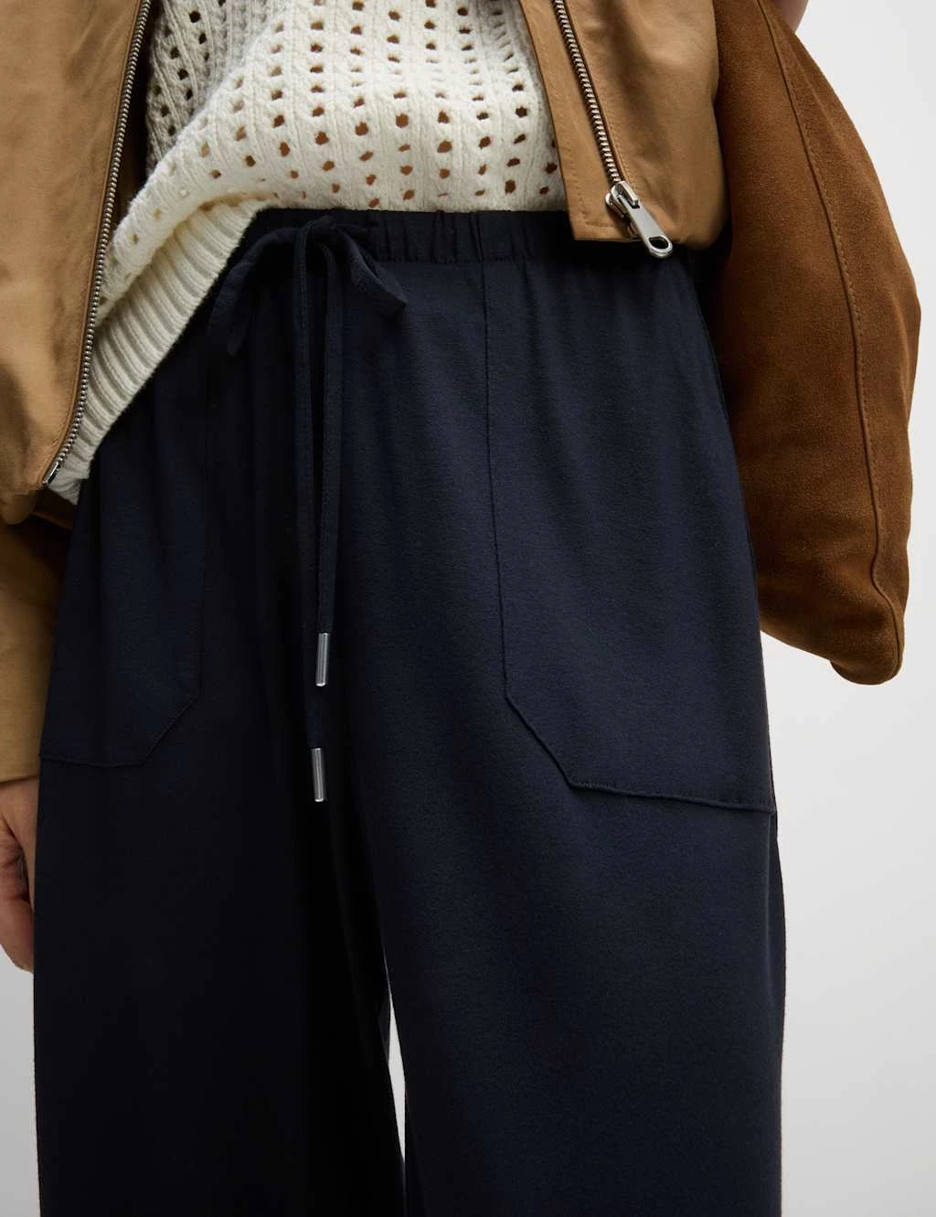 Jersey Drawstring Pintuck Tapered Trousers 10 Jersey Drawstring Pintuck Tapered Trousers - Image 10