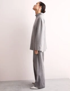 Jaeger Jersey Funnel Neck Split Hem Relaxed Jumper -Marksandspencer Sale Store jersey funnel neck split hem relaxed jumper 13