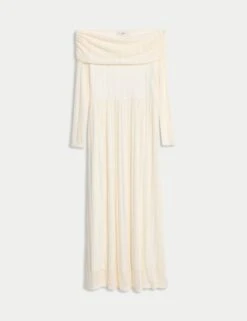 Jersey Lace Bardot Midi Waisted Dress 19 Jersey Lace Bardot Midi Waisted Dress -Marksandspencer Sale Store jersey lace bardot midi waisted dress 6