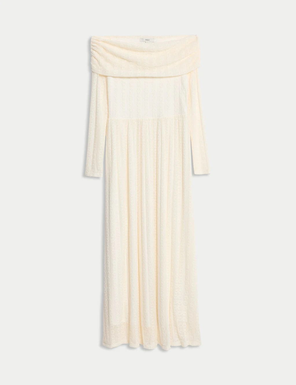 Jersey Lace Bardot Midi Waisted Dress 7 Jersey Lace Bardot Midi Waisted Dress - Image 7