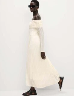 Jersey Lace Bardot Midi Waisted Dress 20 Jersey Lace Bardot Midi Waisted Dress -Marksandspencer Sale Store jersey lace bardot midi waisted dress 7