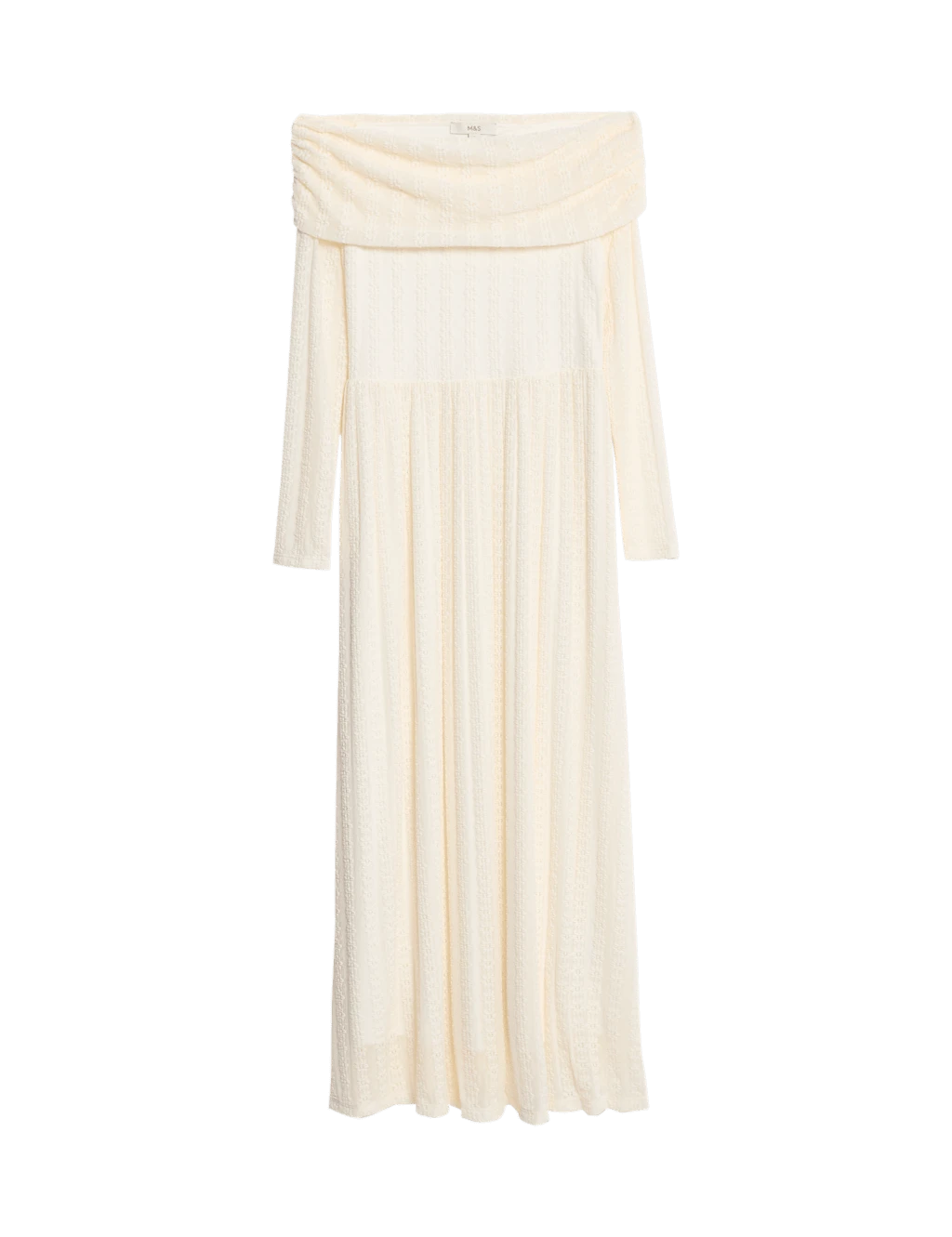 Jersey Lace Bardot Midi Waisted Dress 9 Jersey Lace Bardot Midi Waisted Dress - Image 9