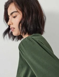 Jersey Puff Sleeve Sweatshirt -Marksandspencer Sale Store jersey puff sleeve top 6