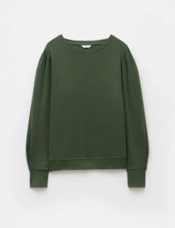 Jersey Puff Sleeve Sweatshirt -Marksandspencer Sale Store jersey puff sleeve top 8