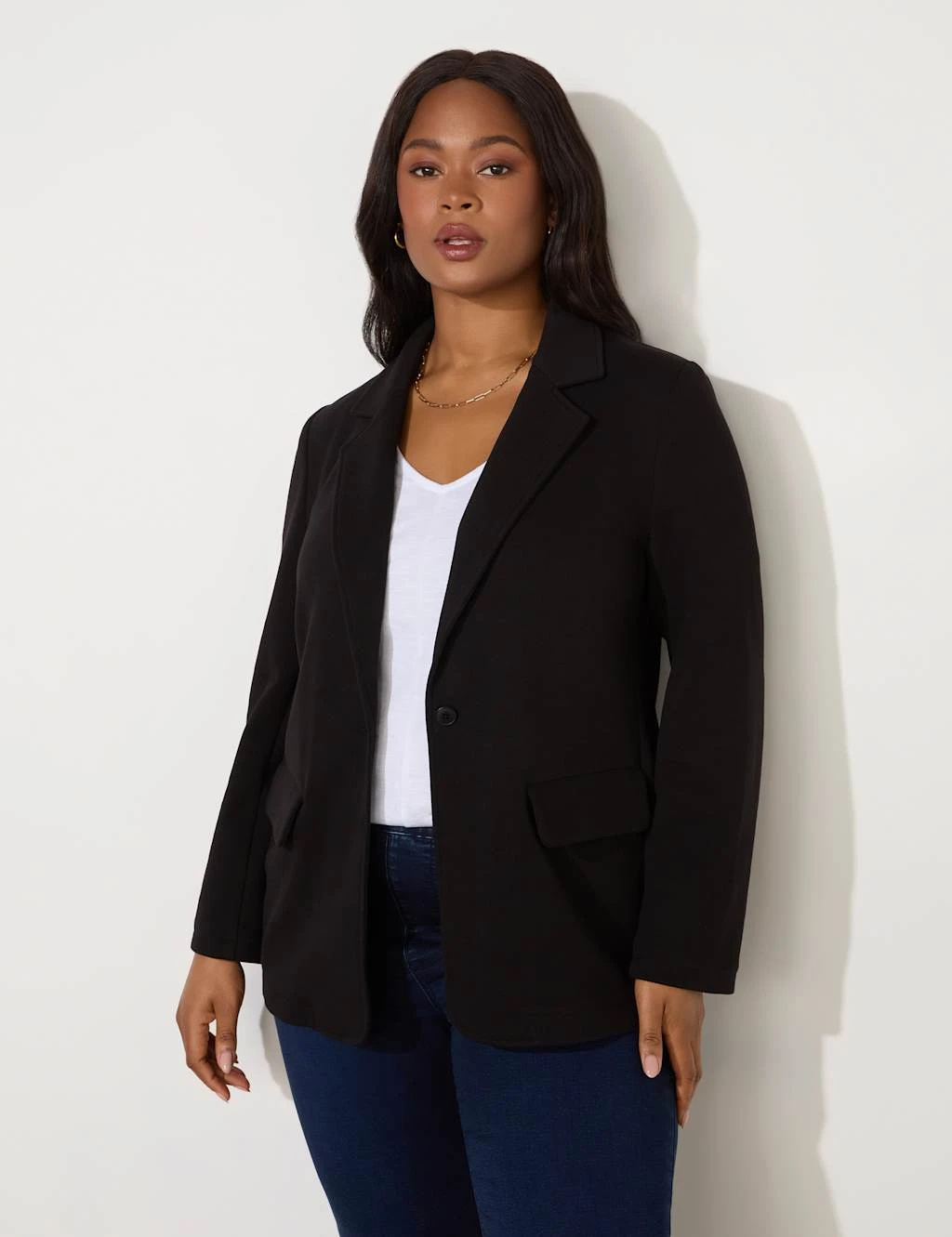 Jersey Relaxed Single Breasted Blazer 11 Jersey Relaxed Single Breasted Blazer - Image 11