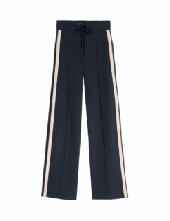 Jersey Side Stripe Wide Leg Trousers -Marksandspencer Sale Store jersey side stripe wide leg trousers 1