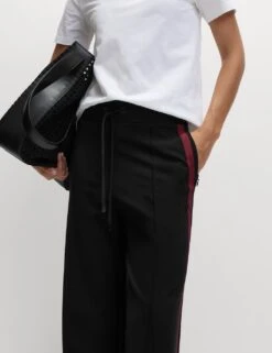 Jersey Side Stripe Wide Leg Trousers -Marksandspencer Sale Store jersey side stripe wide leg trousers 6