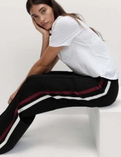 Jersey Side Stripe Wide Leg Trousers -Marksandspencer Sale Store jersey side stripe wide leg trousers 9