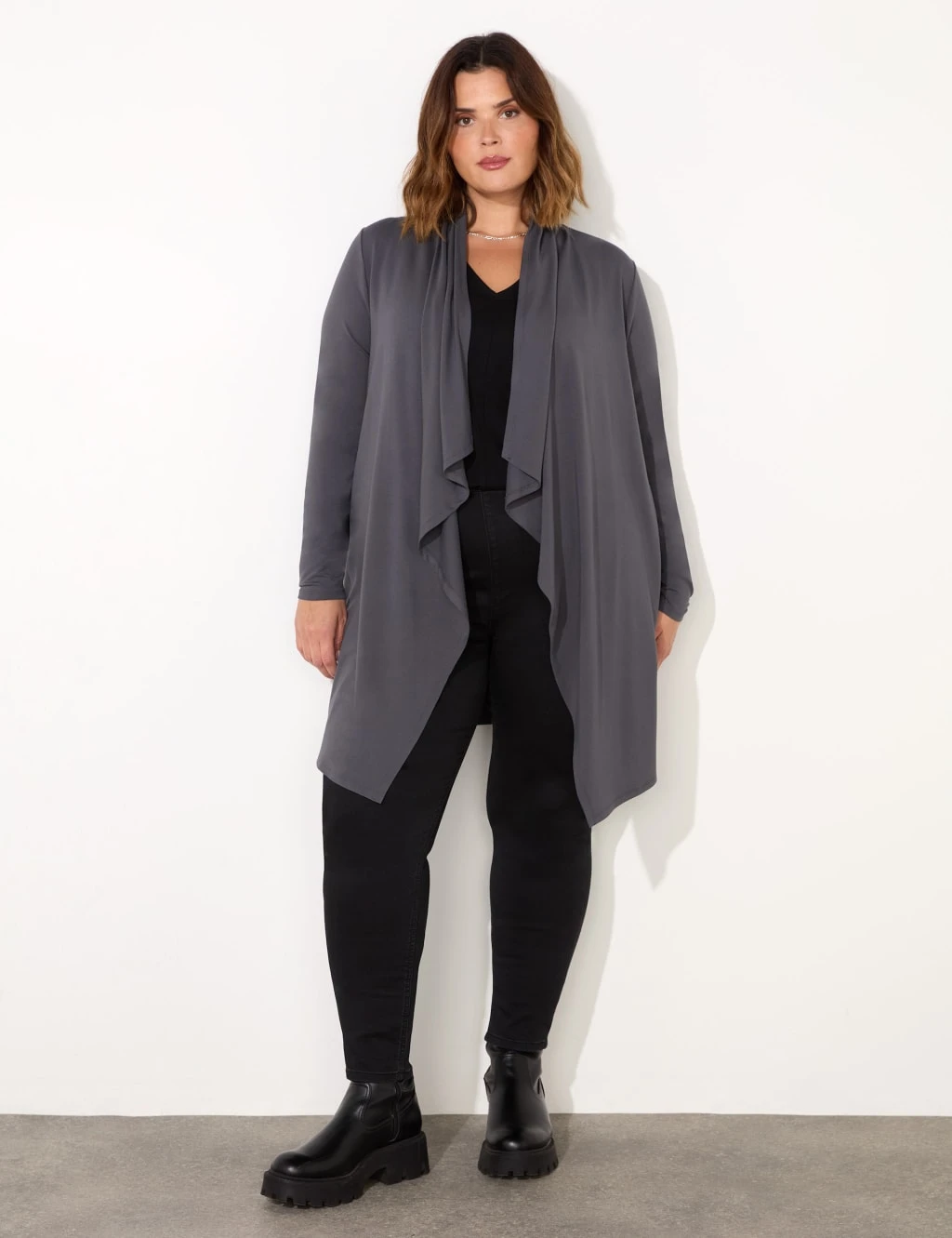 Jersey Waterfall Longline Cardigan 12 Jersey Waterfall Longline Cardigan - Image 12