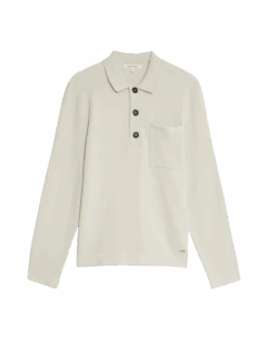 Knitted Polo Shirt -Marksandspencer Sale Store knitted polo shirt