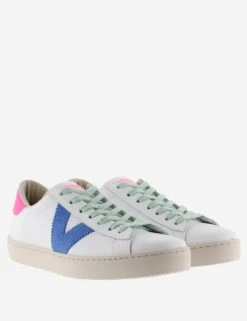 VICTORIA Berlin Neon Lace Up Trainers -Marksandspencer Sale Store lace up neon detail trainers