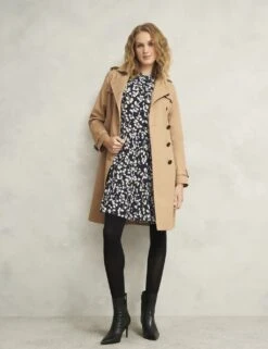 Leaf Print Crew Neck Mini Tiered Dress -Marksandspencer Sale Store leaf print crew neck mini tiered dress 12