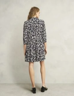 Leaf Print Crew Neck Mini Tiered Dress -Marksandspencer Sale Store leaf print crew neck mini tiered dress 16