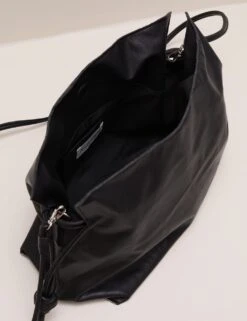 Leather-Blend Drawstring Bag -Marksandspencer Sale Store leather blend drawstring bag 7