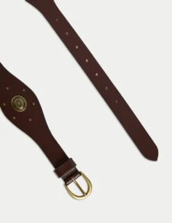Leather Boho Studded Western Belt -Marksandspencer Sale Store leather boho studded western belt 2