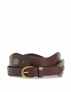 Leather Boho Studded Western Belt -Marksandspencer Sale Store leather boho studded western belt