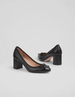 Leather Bow Block Heel Ballet Court Shoes 13 Leather Bow Block Heel Ballet Court Shoes -Marksandspencer Sale Store leather bow block heel ballet court shoes 5