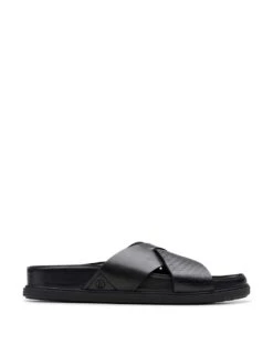 Clarks Leather Crossover Sliders -Marksandspencer Sale Store leather crossover sliders 13