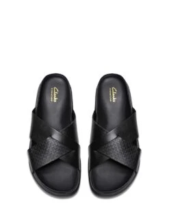 Clarks Leather Crossover Sliders -Marksandspencer Sale Store leather crossover sliders 8