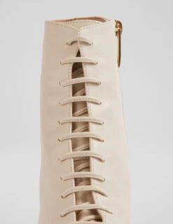 Leather Lace Up Block Heel Square Toe Ankle Boots -Marksandspencer Sale Store leather lace up block heel square toe ankle boots 5