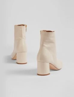 Leather Lace Up Block Heel Square Toe Ankle Boots -Marksandspencer Sale Store leather lace up block heel square toe ankle boots 6