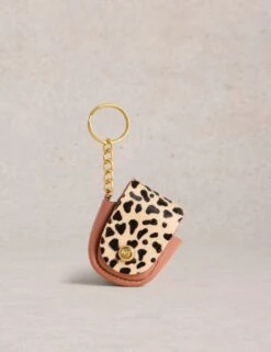 WHITE STUFF Leather Leopard Print Earbud Holder -Marksandspencer Sale Store leather leopard print earbud holder 2