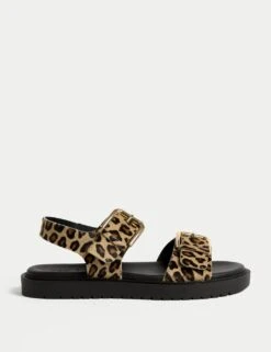 Leather Leopard Print Flatform Sandals -Marksandspencer Sale Store leather leopard print flatform sandals 4