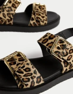 Leather Leopard Print Flatform Sandals -Marksandspencer Sale Store leather leopard print flatform sandals 5