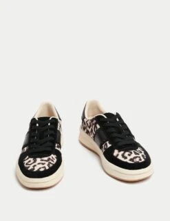 Leather Leopard Print Platform Trainers -Marksandspencer Sale Store leather leopard print platform trainers 4