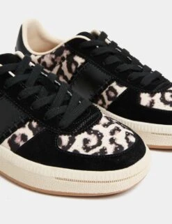 Leather Leopard Print Platform Trainers -Marksandspencer Sale Store leather leopard print platform trainers 5