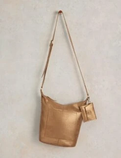 WHITE STUFF Leather Metallic Cross Body Bucket Bag -Marksandspencer Sale Store leather metallic cross body bucket bag 9